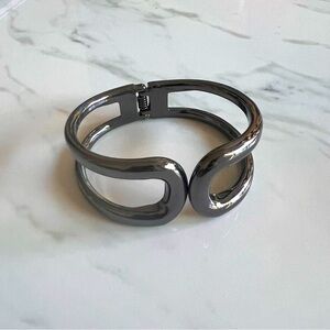 Chunky Bangle Bracelet in Gunmetal Gray